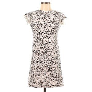 Rebecca Taylor Ruffled Cap Sleeve Dress Pink Animal Print Size 0